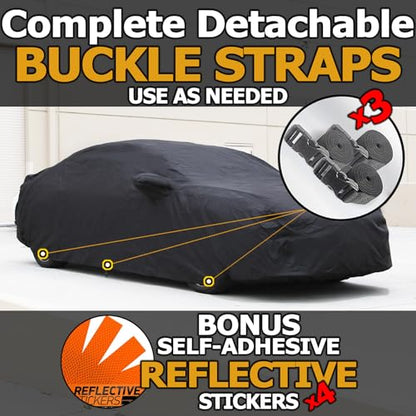 All Weather Waterproof car Cover Good for rain Snow uv Protection dust Small SUV Sportage NIRO Liberty Renegade Tucson XC40 Grand Vitara Compass Black (SC - (See Size Chart) / BLACK)