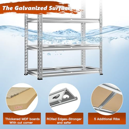 5 Tier Garage Shelving for Pantry Garage (Silver)