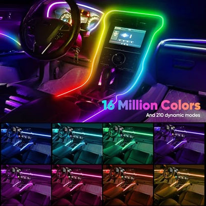 Acrylic 6 in 1 Car LED Lights Interior (6 in 1 (1*43.3in + 4*29.5in + 1*13.7in))