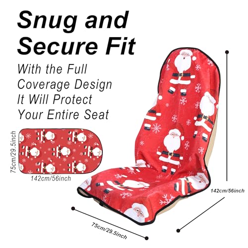 Car Seat Cover Protector Front Seats (2Pcs Front Seat Towel / Santa Claus)