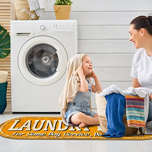 20" x 59" Oval Laundry Room Rug (Laundry Yellow Oval)