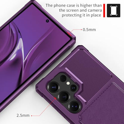For Samsung Galaxy S25 Ultra Card Holder Case (Purple / Galaxy S25 Ultra)