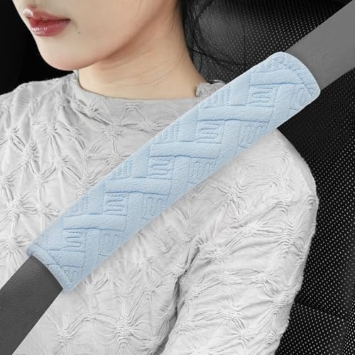 2 Pack Universal Car Shoulder Strap Pads Cover for A More Comfortable Driving (Pale Blue)