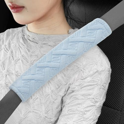 2 Pack Universal Car Shoulder Strap Pads Cover for A More Comfortable Driving (Pale Blue)