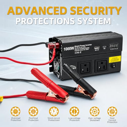 1000W Power Inverter for Car (1000W / Black)