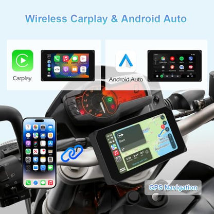 Wireless Carplay Motorcycle Dash Camera with 5" Touchscreen (CS5 Pro)
