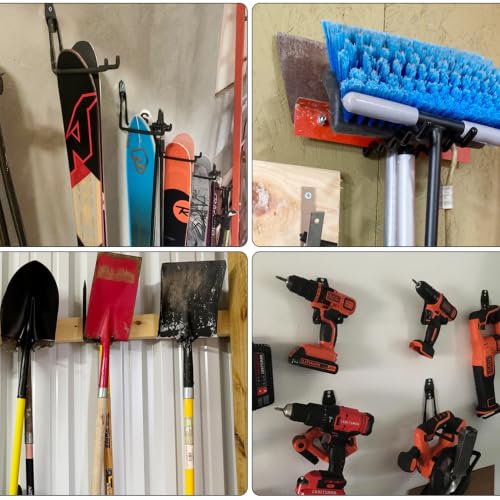 Heavy Duty Garage Hooks (Black / 46)