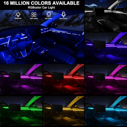 Acrylic Interior Car LED Strip Light with Wireless APP (RGB Color 6 in 1)