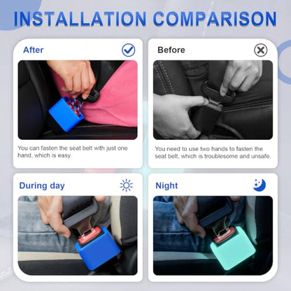 2PCS Seat Belt Buckle Holder (Fluorescent Blue)