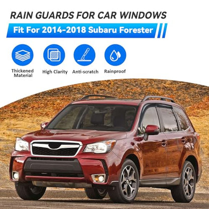 4pcs Window Visors Rain Guards for 2014 (2014-2018 Forester)