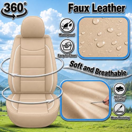 Car Seat Covers 5 Seats Set for Hyundai Kona 2018 (#018 Beige / 3. Kona 2018-2026-5 Seat Covers Full Set)