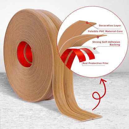 Wall Corner Protector Peel and Stick Corner Trim Molding (1.6 In x 40 Ft / Light Brown Wood)