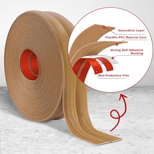 Wall Corner Protector Peel and Stick Corner Trim Molding (0.8 In x 40 Ft / Light Brown Wood)