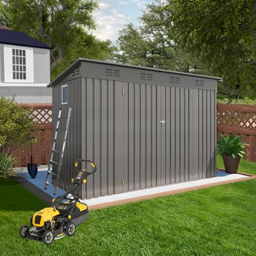 9x4 FT Lean to Shed with Window (Gray / 9x4ft Standard)