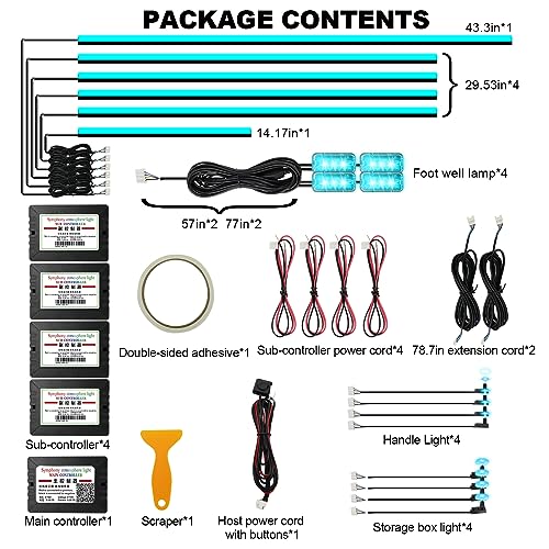 Acrylic Interior Car Lights (RGB color 22 in 1)