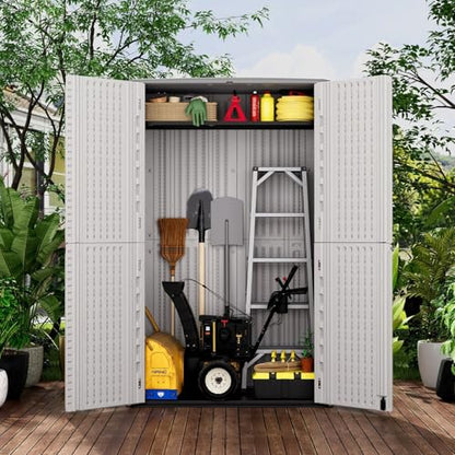 Large 67 Cu.ft Waterproof Storage Shed (White-52 cu ft)