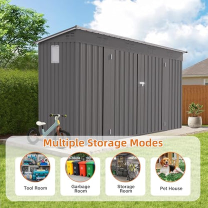 9x4 FT Lean to Shed with Window (Gray / 9x4ft Standard)