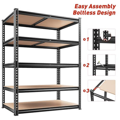 4 Pack Storage Shelves (Black)