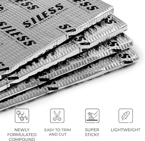 80 mil (2mm) Car Sound Deadening mat - Butyl Automotive Sound Deadener - Noise Insulation and Vibration Dampening Material 5 sqft (0.46 sqm) (5 sqft)