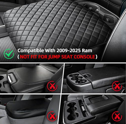 Center Console Cover Fit for 2019 (Black Leather)
