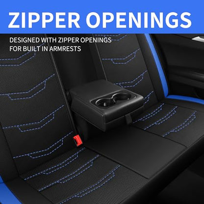 Car Seat Cover (N2 Black Blue / Full Set)