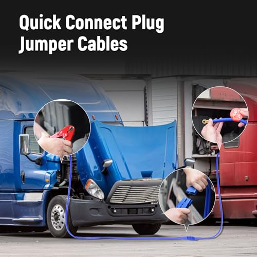 Heavy Duty Quick Connect Jumper Cables for Truck (1 Gauge, 25FT)