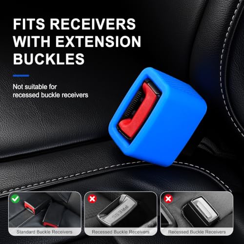 2PCS Seat Belt Buckle Holder (Fluorescent Blue)