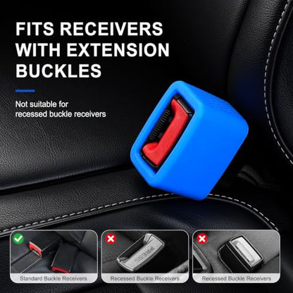2PCS Seat Belt Buckle Holder (Fluorescent Blue)
