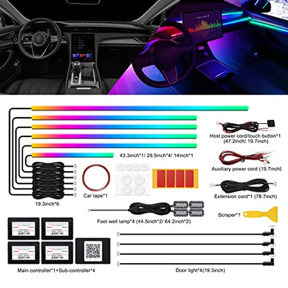 Dreamcolor Acrylic Interior Car LED Strip Light with Wireless APP (Dreamcolor Kit - 14 in 1)
