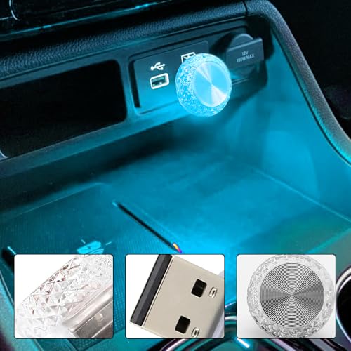 4PCS USB LED Car Interior Atmosphere Lamp (Ice Blue)