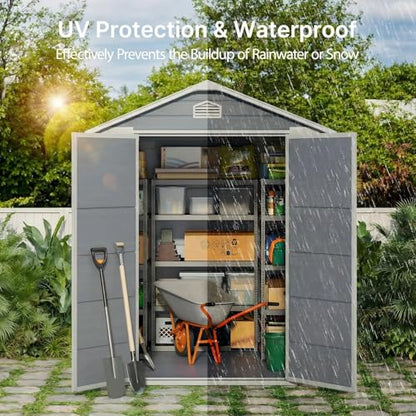 6x4 FT Outdoor Storage Shed with Floor (6.4 ft x 4.4 ft)