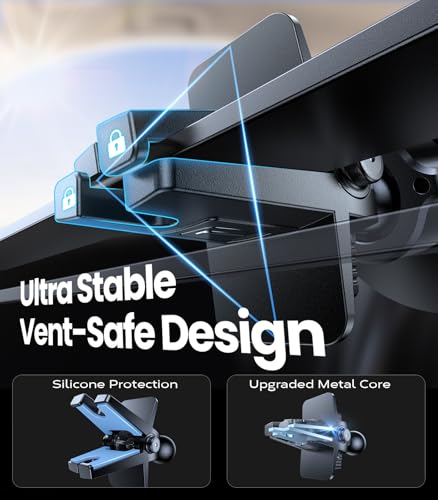 for MagSafe Car Mount [Upgraded Strong Magnetic & Won't Break Vent] (Jet Black)