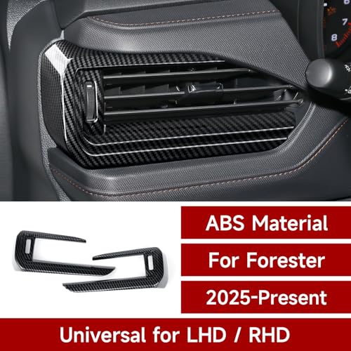 ABS Carbon Fiber Center Console Air Condition Side Vent Outlet Interior Trim Sticker Only for Subaru Forester 2025 2026 Accessories (Side Vent Outlet Decal)