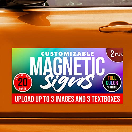 2 Pack Personalized Magnetic Signs for Vehicles (Design C)