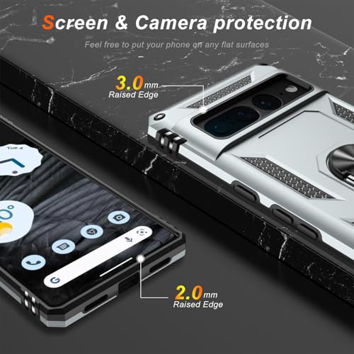 for Google Pixel 7 Pro Case with Screen Protector (Silver / Google Pixel 7 Pro)
