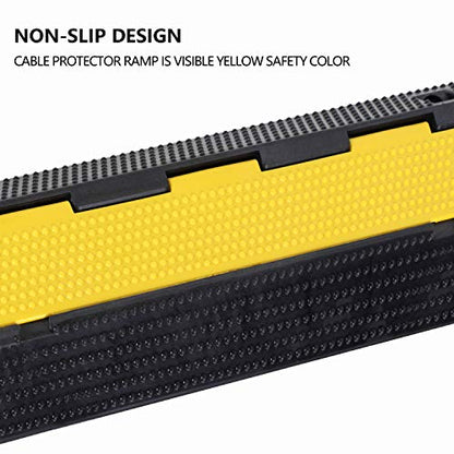 1 Pack Rubber Cable Ramp Hose Cable Protector Ramp 1 Channel 22000Lbs Load Capacity Traffic Speed Bump Wires Power Lines Extension Cord Cover for Indoor Outdoor (22000Lbs-1Channel-1Pack)