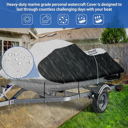 iCOVER Jet Ski Cover (Silver/Black / Up to 135in Long)