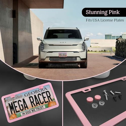 Premium Slim Princess Pink License Plate Frame (Pink / 1 Piece)