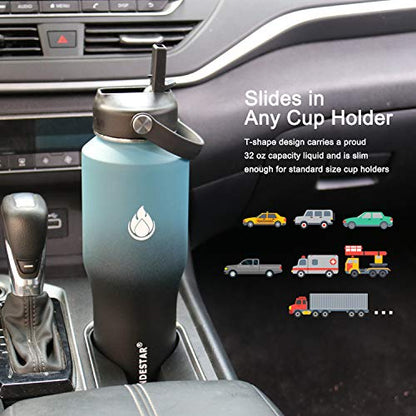 Water Bottle 32oz (Dark blue&Balck / 32 Ounces)