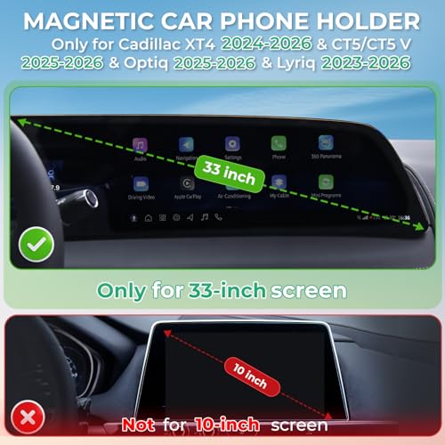 Car Phone Holder for Cadillac Lyriq 2023 (23-26 Lyriq&25-26 Optiq/CT5&24-26 XT4 & 26 Vistiq)