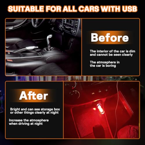 2 PCS Car USB Night Light Bulb (Red)