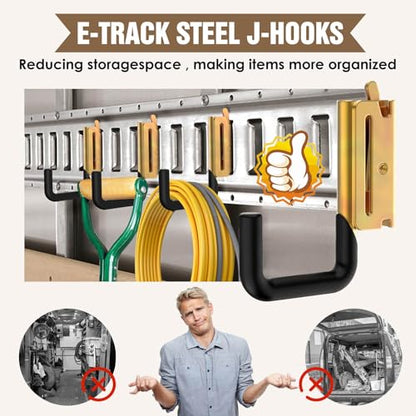 6 Pack E Track Slots and 6 Pack 2 (6PCS E Track J Hooks+6PCS J Hooks Slot)