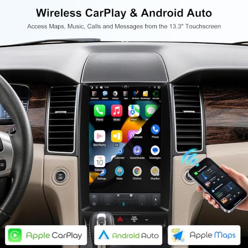 13.3 Inch Car Stereo Head Unit Radio for Ford Taurus 2012 (AUTO A/C PX6 Hexa core 4G+64G+CarPlay+Voice)