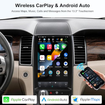 13.3 Inch Car Stereo Head Unit Radio for Ford Taurus 2012 (AUTO A/C PX6 Hexa core 4G+64G+CarPlay+Voice)