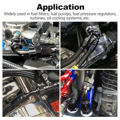 6AN 180 Degree One Piece Full Flow Hose End Fitting Swivel for CPE Braided Hose (6AN / 180 Degree)