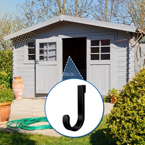 4 Pack Black J Shed Storage Hooks