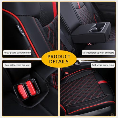 Custom RAV4 Seat Covers for 2019 (Black with Red Sport / 2019-2025 RAV4 Gas)