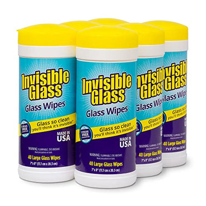 Large Glass Cleaning Wipes (40 Count (Pack of 6))