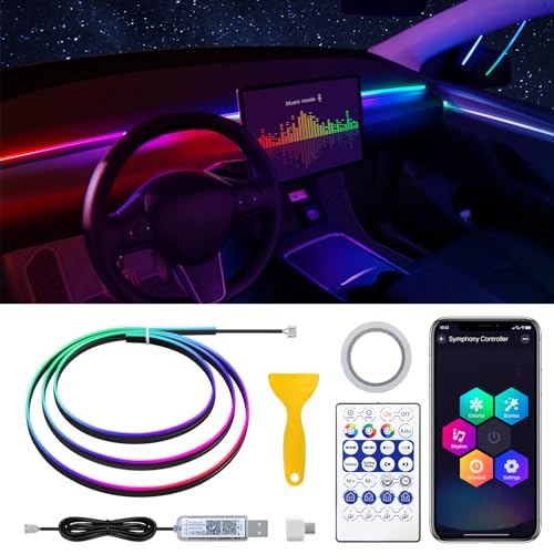 Dreamcolor Acrylic Interior Car LED Strip Light with USB (Dreamcolor 1 Light (47.24 inch))