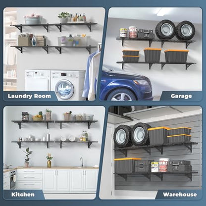 4 Pack Wall Mounted Garage Shelving (4 pack-1x4ft)